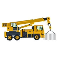 Construction Theme Crane Truck Transparent Sticker